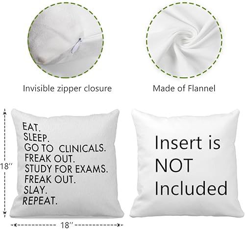 Miniatura 4 de OFlich Funda de almohada para estudiantes de enfermería, almohada de regalo escolar, 18 x 18, regalos divertidos para enfermeras