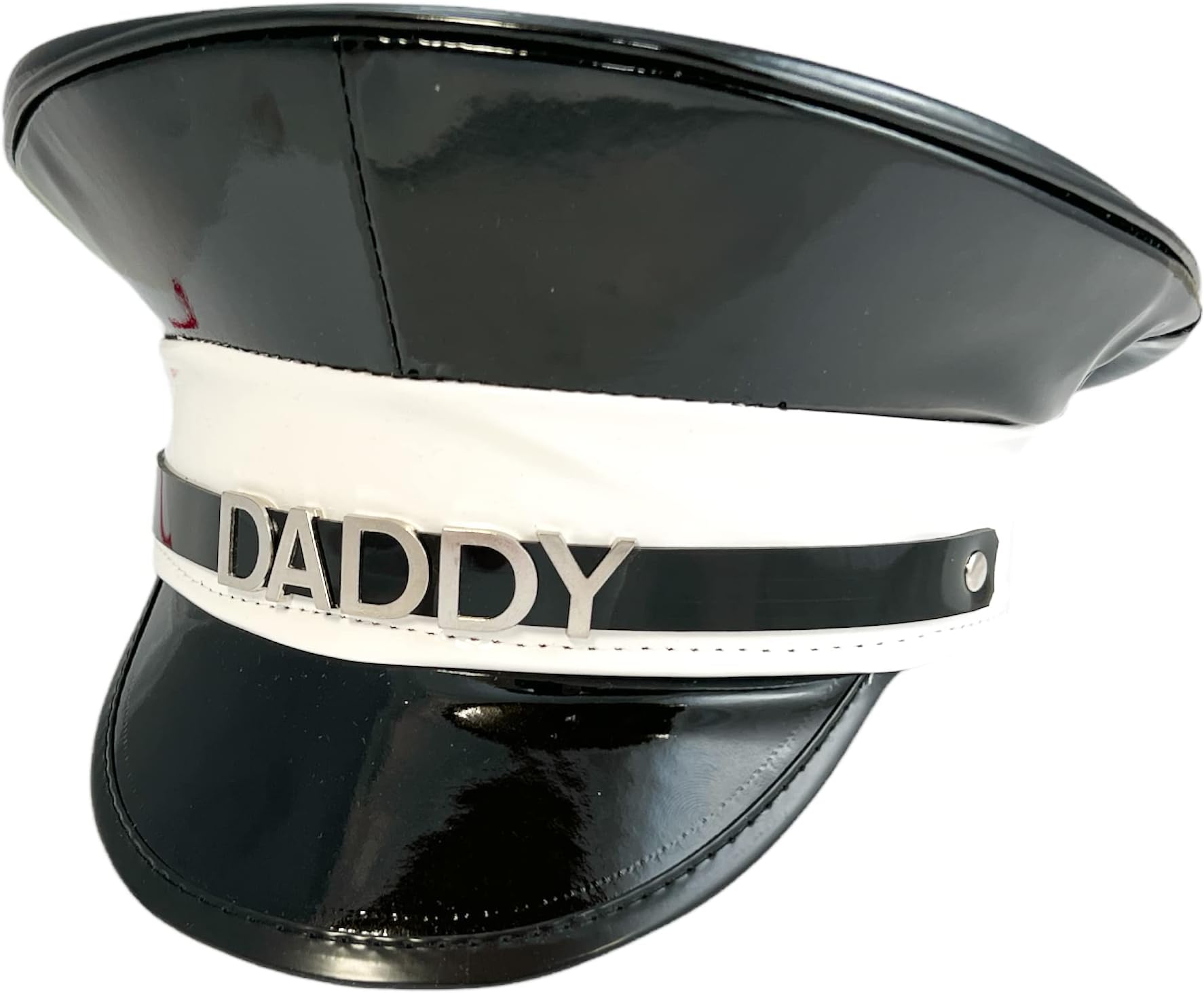 Black Captain Hat Police Hat Alternative Rave Hat Slave Slut Name Hat Daddy Fetish