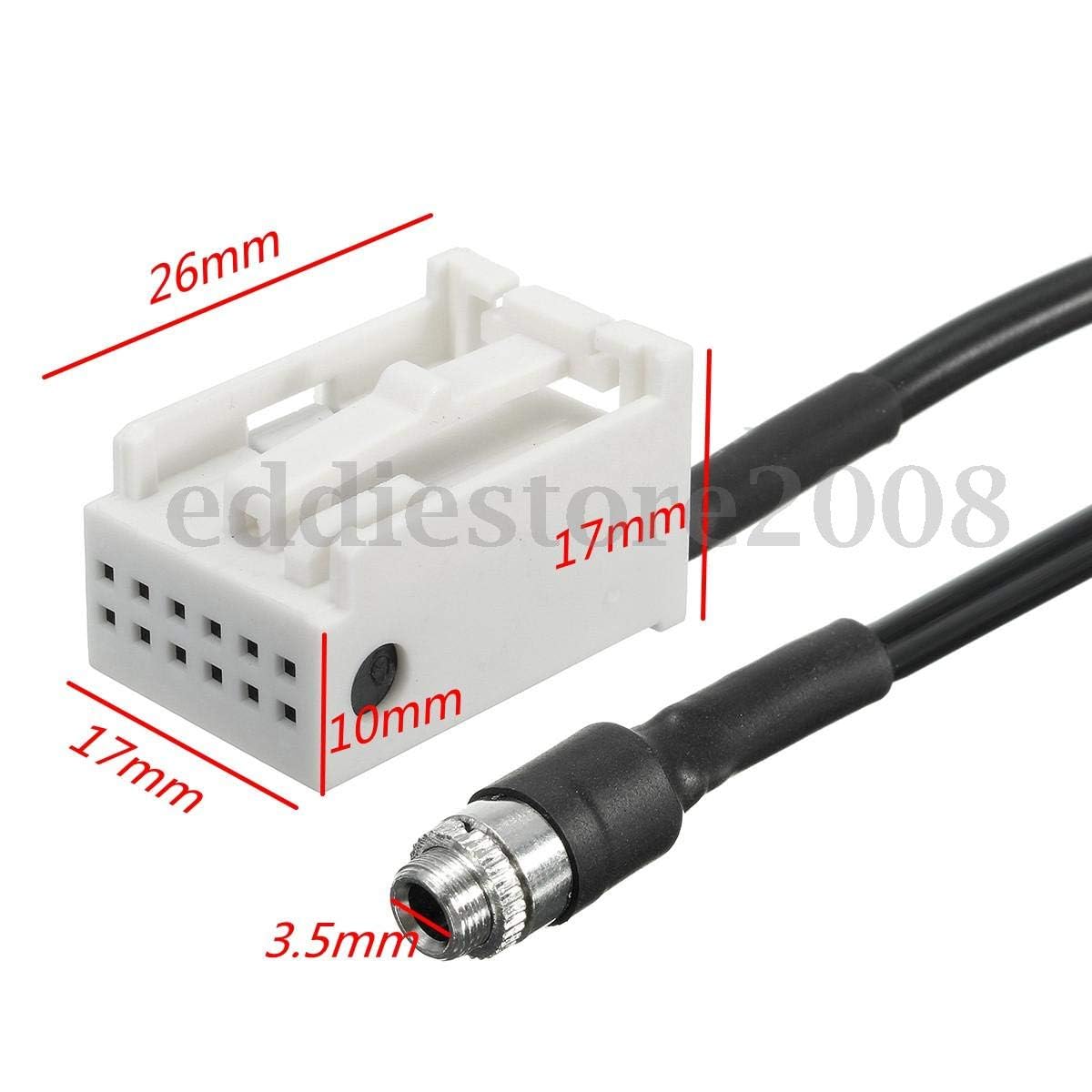 Kabel adaptera AUX, interfejs pomocniczy Adapter wejściowy USB AUX 12-pinowy zestaw pomocniczego wejścia o AUX Kabel adaptera dla E60 E61 E63 E64