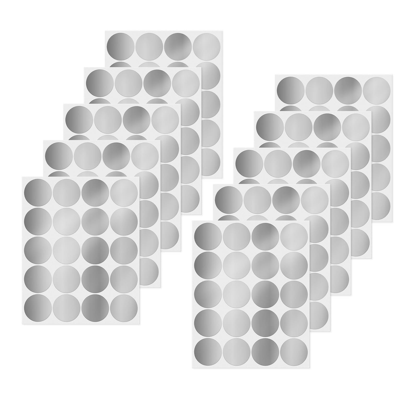 YIKIADA Silver Dot Stickers 2 Inches Vinyl Self-Adhesive Waterproof Colored Circle Labels Removable Color Coding Decals Round Tag for Office Inventory