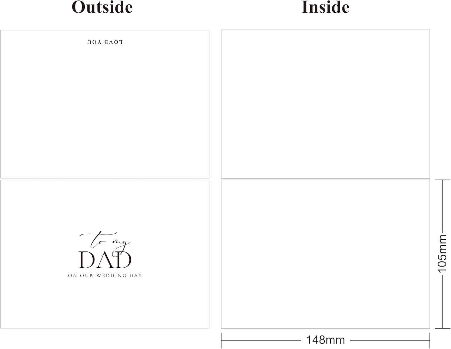 LADY&HOME Set of 2 Wedding Day Cards to Dad and Mom,To My Dad and Mom on My Wedding Day Card (A1:Dad & Mom) - Image 2