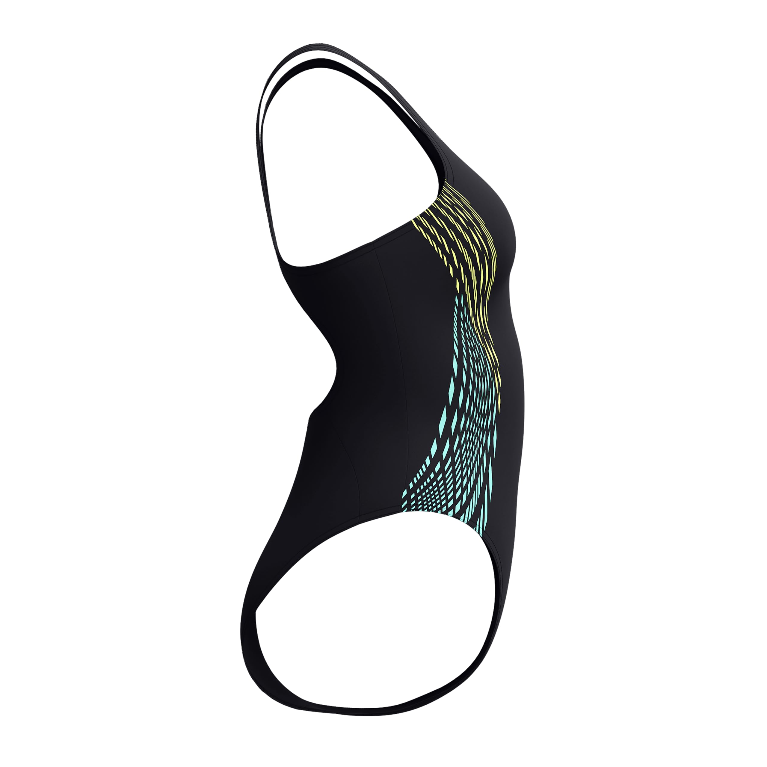 Speedo Damski strój kąpielowy z odkrytymi plecami, kostium kąpielowy hiper żółty