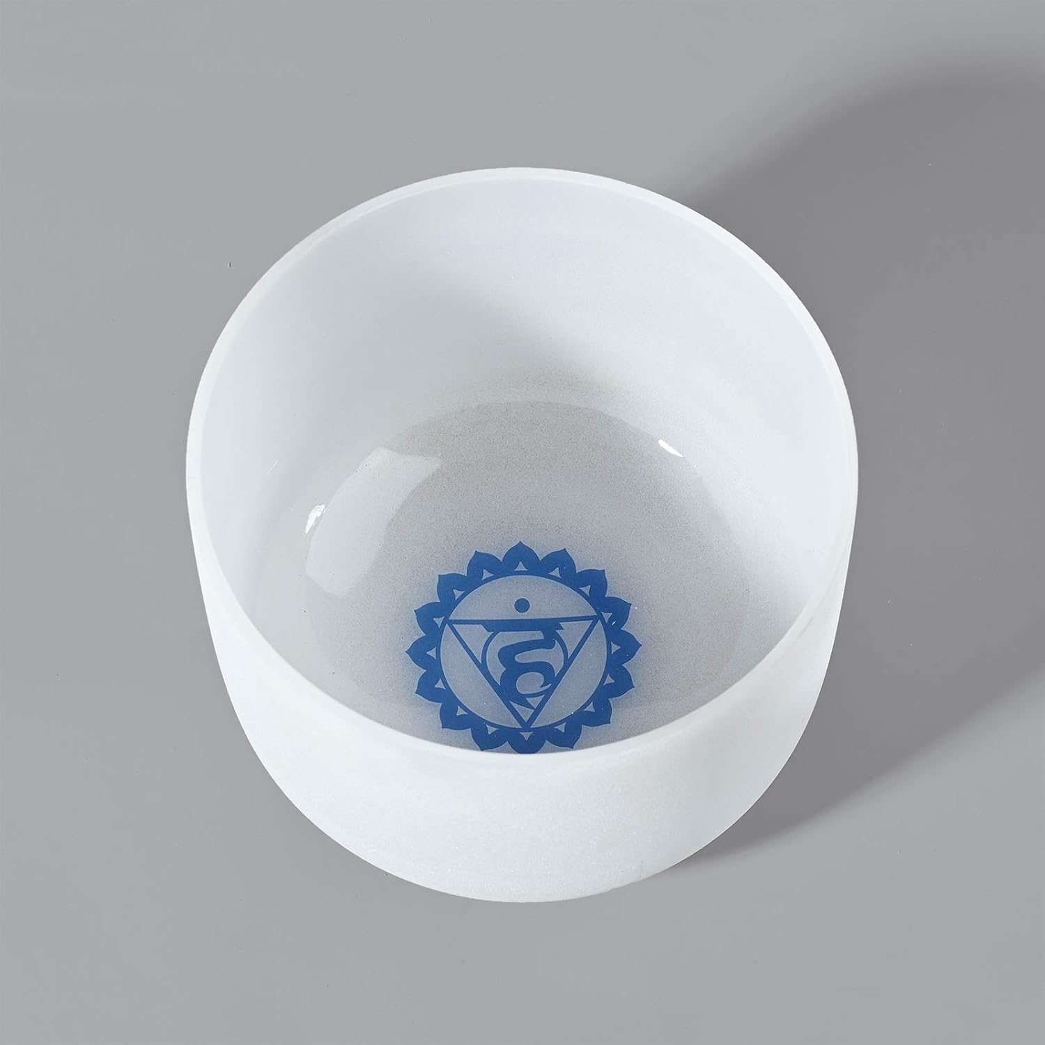 440HZ 8 inch G Note Throat Chakra Lotus Quartz Crystal Singing Bowl Sound Healing Meditation