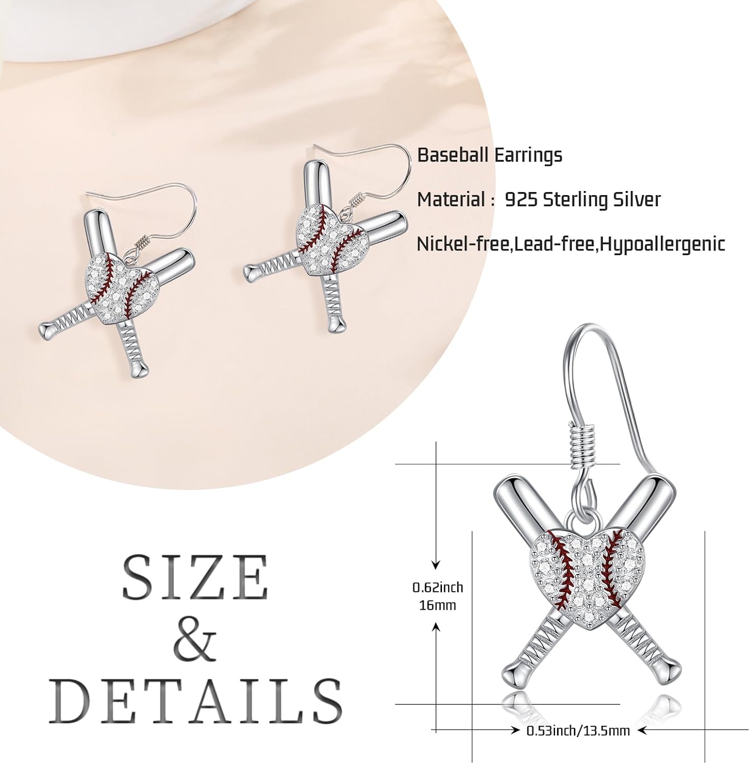 Soccer/Volleyball/Football/Basketball Earrings 925 Sterling Silver Sports Dangle Earrings Soccer Jewelry Gifts for Women