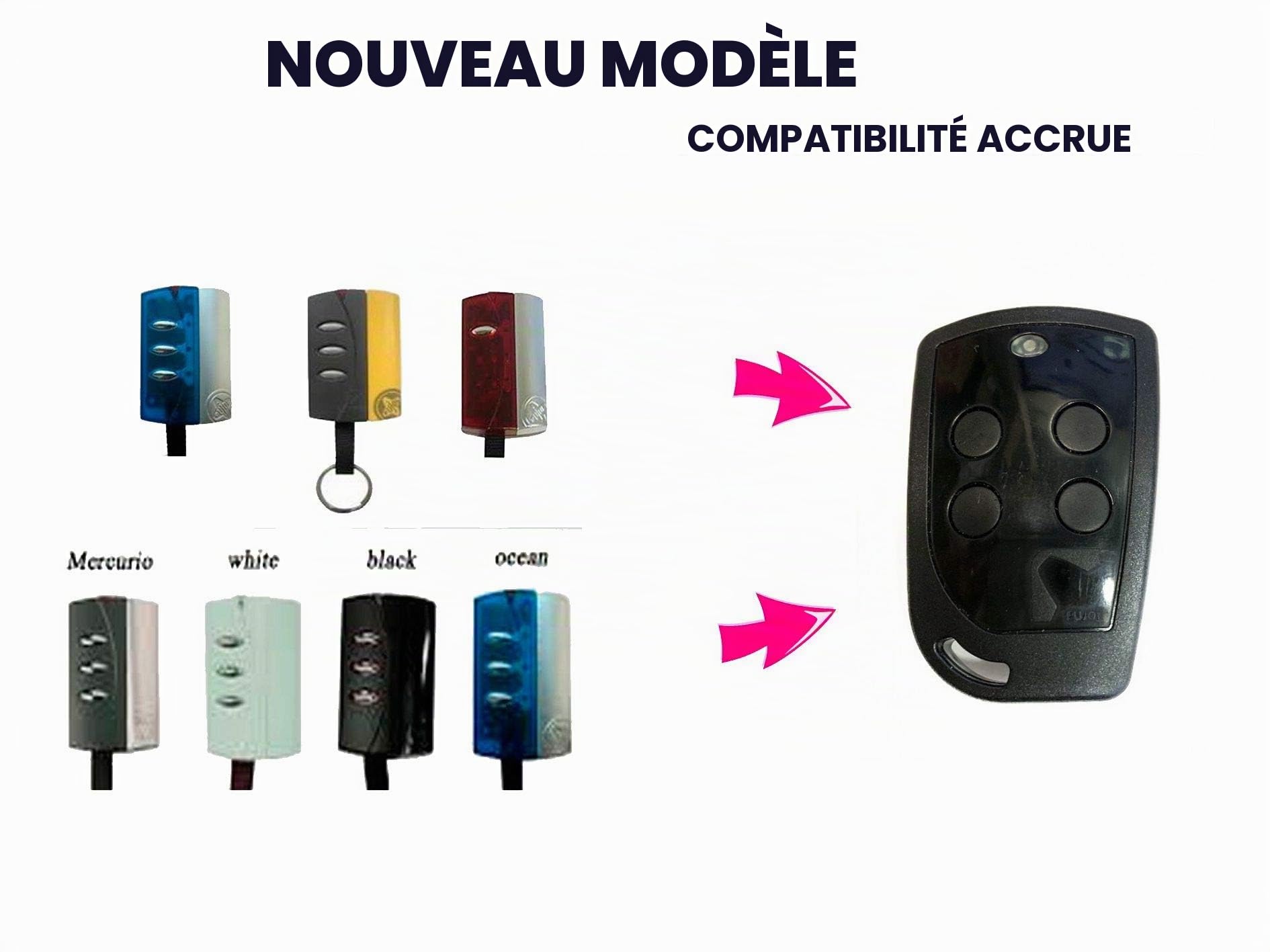 Télécommande de garage originale Pujol Vario 4U Pujol 433 MHz 4 canaux compatible avec les portes de voiture antérieures