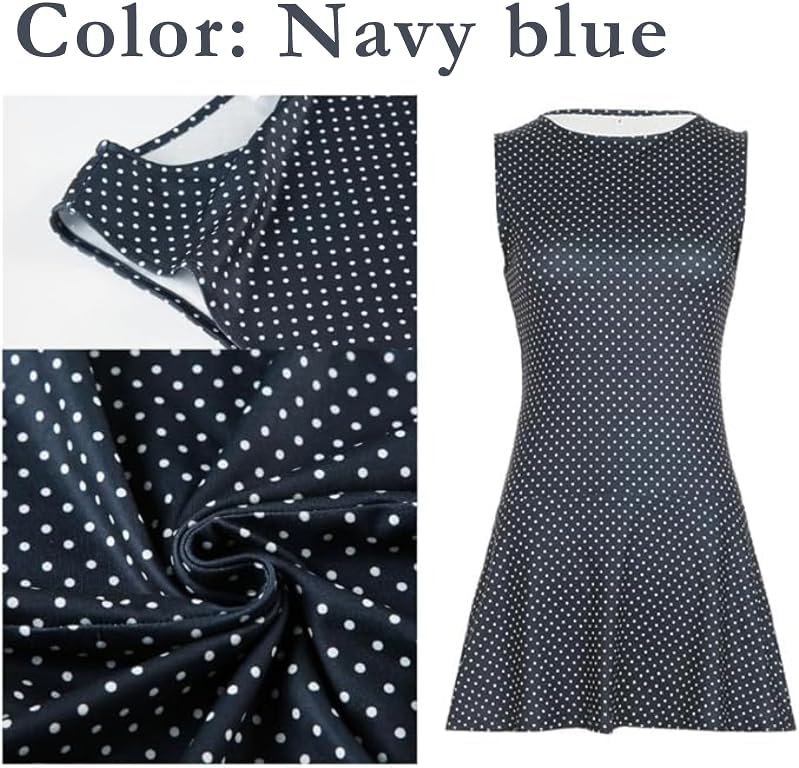 Polka Dot Mini Dress for Women Sleeveless Tank Halter Dress Vintage Downtown Girl Clothes Party Going Out - Image 5
