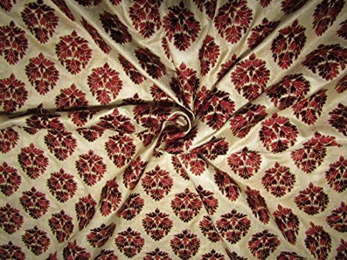 Tissu brocart haut de gamme bordeaux doré Puresilks BRO698 couture d'apparat
