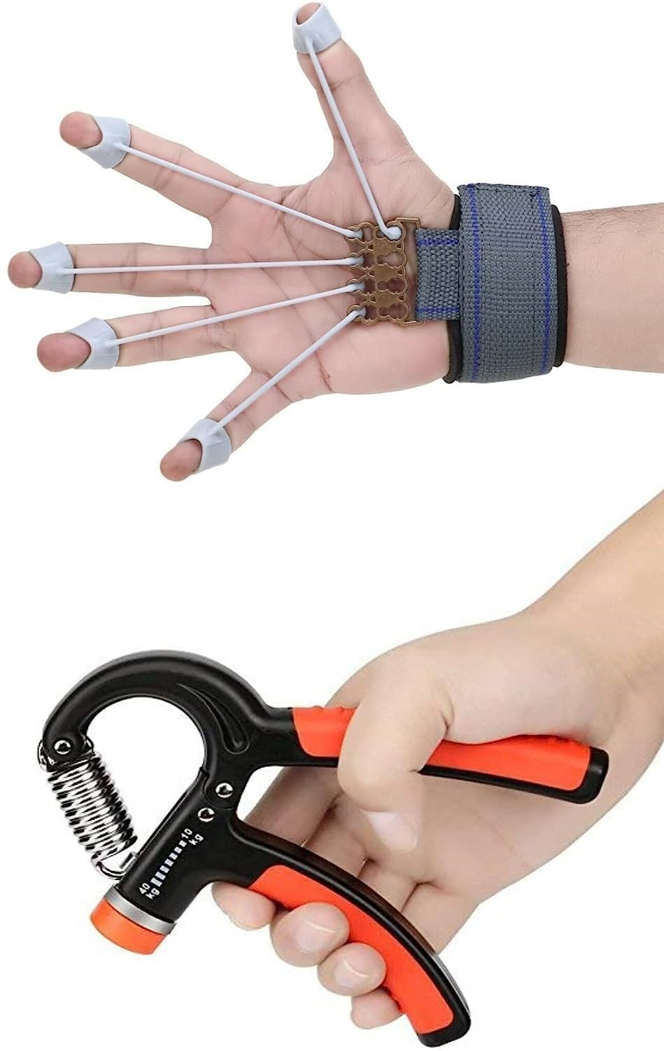 AEREX� Professional Forearm Finger Expander Exerciser With Hand Gripper for Gym Workout Hand Exercise Equipment for Men & Women to Use in Home (5 Finger Exerciser Hand Gripper Combo) (B0CJ7ZSKX2) Amazon Price History, Amazon Price Tracker