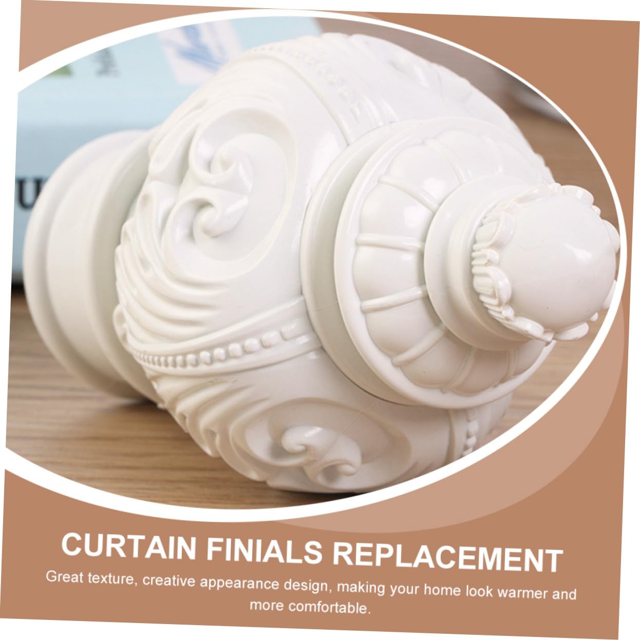 Embouts De Tringle à Rideaux Décoratifs en Plastique Blanc, Butées De Rideau De Fenêtre, Lot de 10 Pièces, Compatibles Tringles Romaines, Accessoires pour Décoration Intérieure
