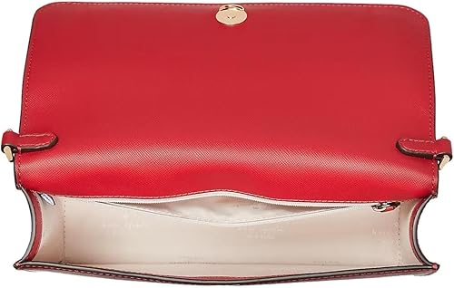Miniatura 4 de Kate Spade New York Bolso bandolera Madison Saffiano de piel con solapa para mujer, Cereza confitada