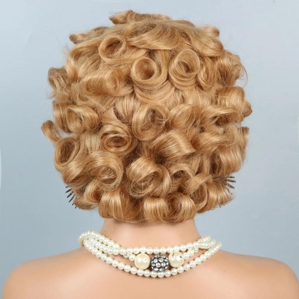Pixie Cut Krótkie kręcone peruki 8 cali dla kobiet 200 Gęstość Pełna peruka z przedłużaniem włosów (Dark Brown)