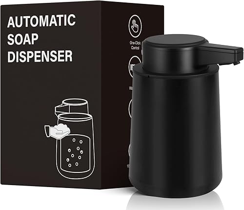 Miniatura 7 de Dispensador automático de jabón líquido sin contacto 9 oz plástico negro 3 niveles ajustable moderno recargable eléctrico inteligente dispensador de