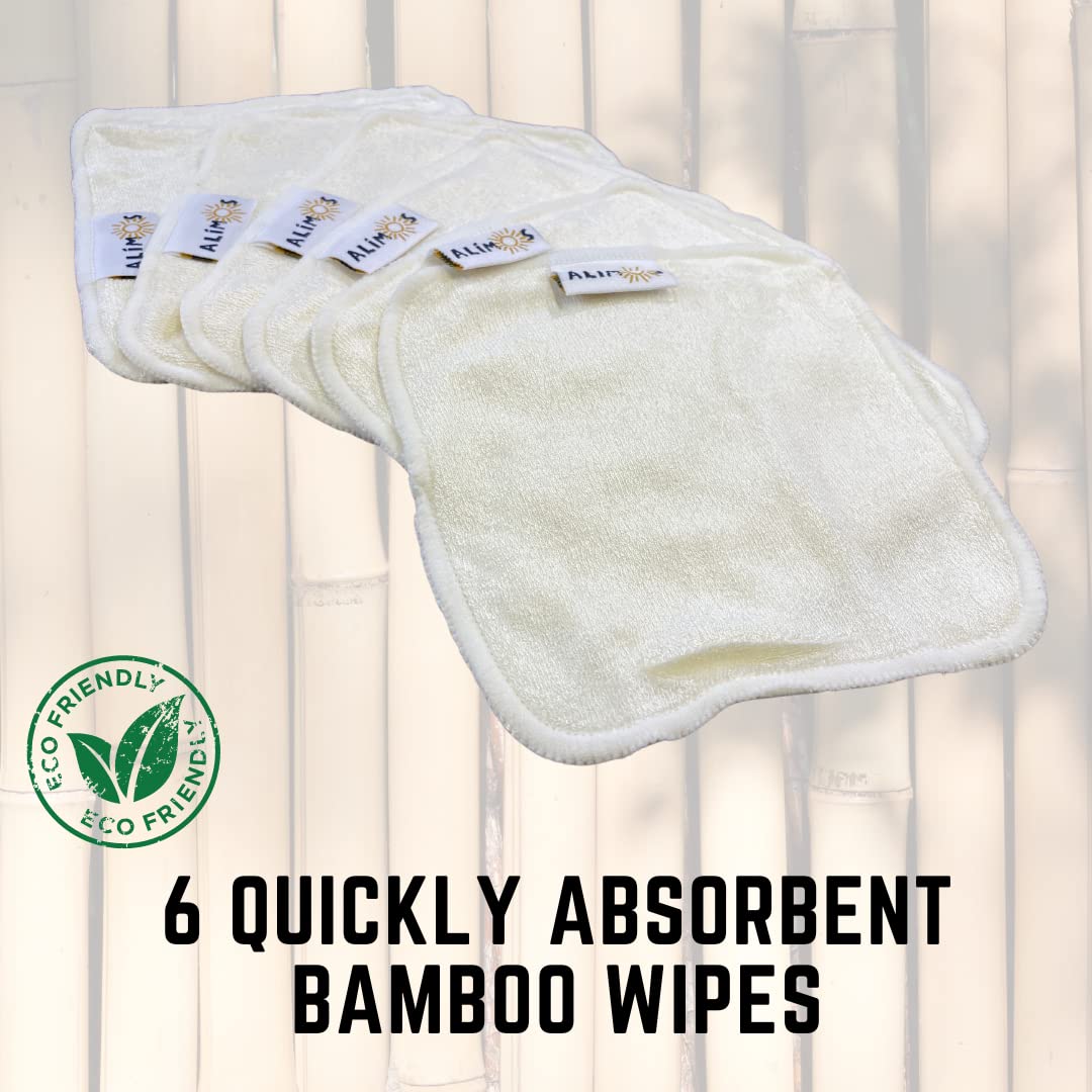 Lingettes démaquillantes en bambou réutilisables lavables 15 x 15 cm lot de 6