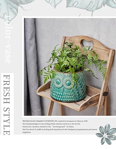 Planters For Indoor Plants, 5 Inch Glazed Vintage Ceramic Pots For Plants Unique Owl Shape Design Relief Ice Cracked Clay Pots For Plants With Drainage Hole For Garden Home Windowsill( 5 Inch-Purple) #TOP3