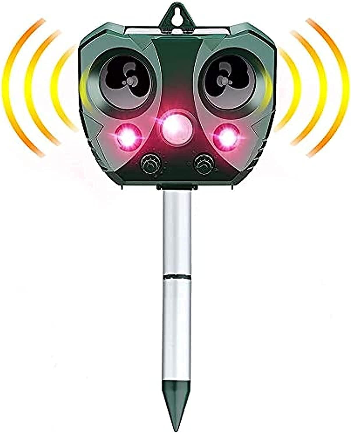 Eesyy Cat Repellent,Solar Ultrasonic Animal Cat Repeller with Motion Sensor,IP65 Waterproof USB/Battery Operated Animal Scarer Repels All Animals