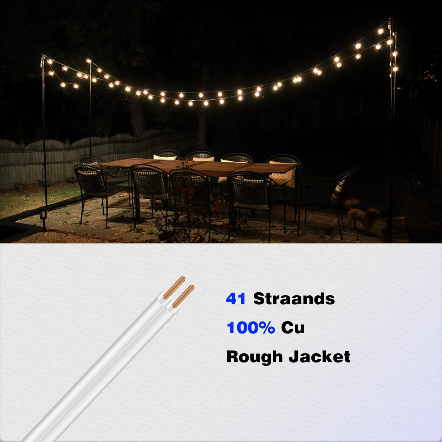 SPT-1 18/2 Low Voltage Landscape Lighting Copper Wire - 500 Feet White 18 Gauge 2 Conductor - Outdoor Direct Burial