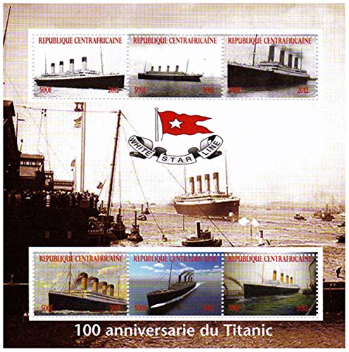 Stamp Titanic - Timbro minifoglio celebrare l'RMS Titanic - Mint e timbro minifoglio smontato con 6 francobolli