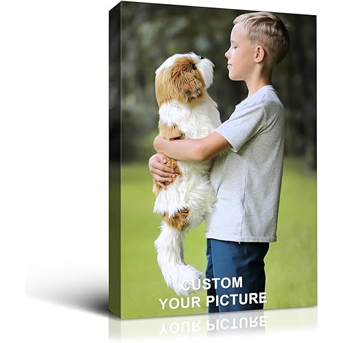 Wewejia - Custom Canvas Prints with Your Photos 12x16 inch, Personalized Canvas Pictures for Wall to Print Framed Wedding Family Baby Pets