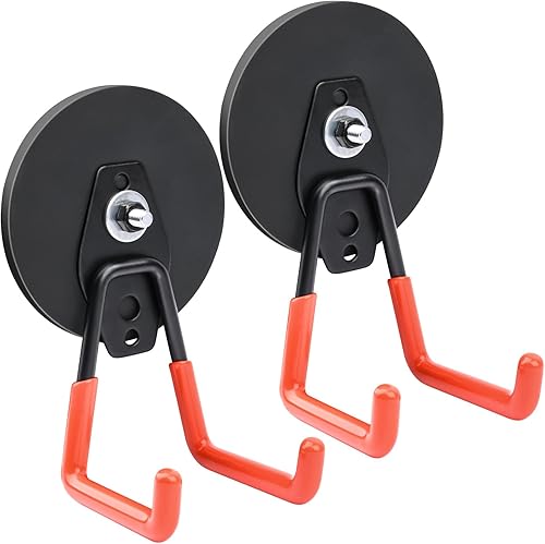 Miniatura 8 de Keukenket Ganchos magnéticos fuertes resistentes, ganchos magnéticos de garaje de 2.59 pulgadas (2.598 in) con revestimiento antideslizante, 2
