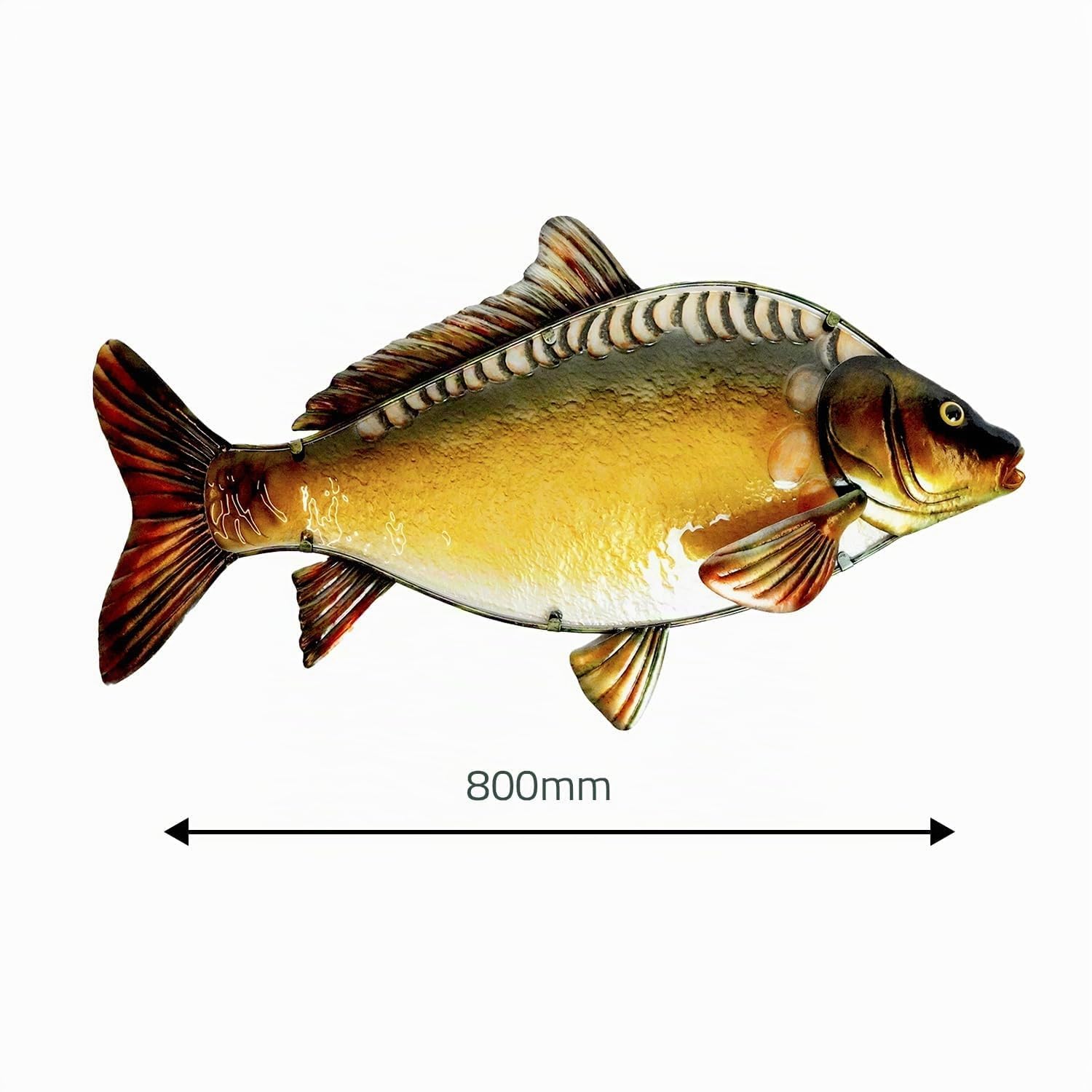 EUROCATCH Spiegel Karpfen - Wanddekoration - 80cm - 3D - Metall und Glas - Kunst - Mancave Deko - Wanddekoration - Geschenkidee