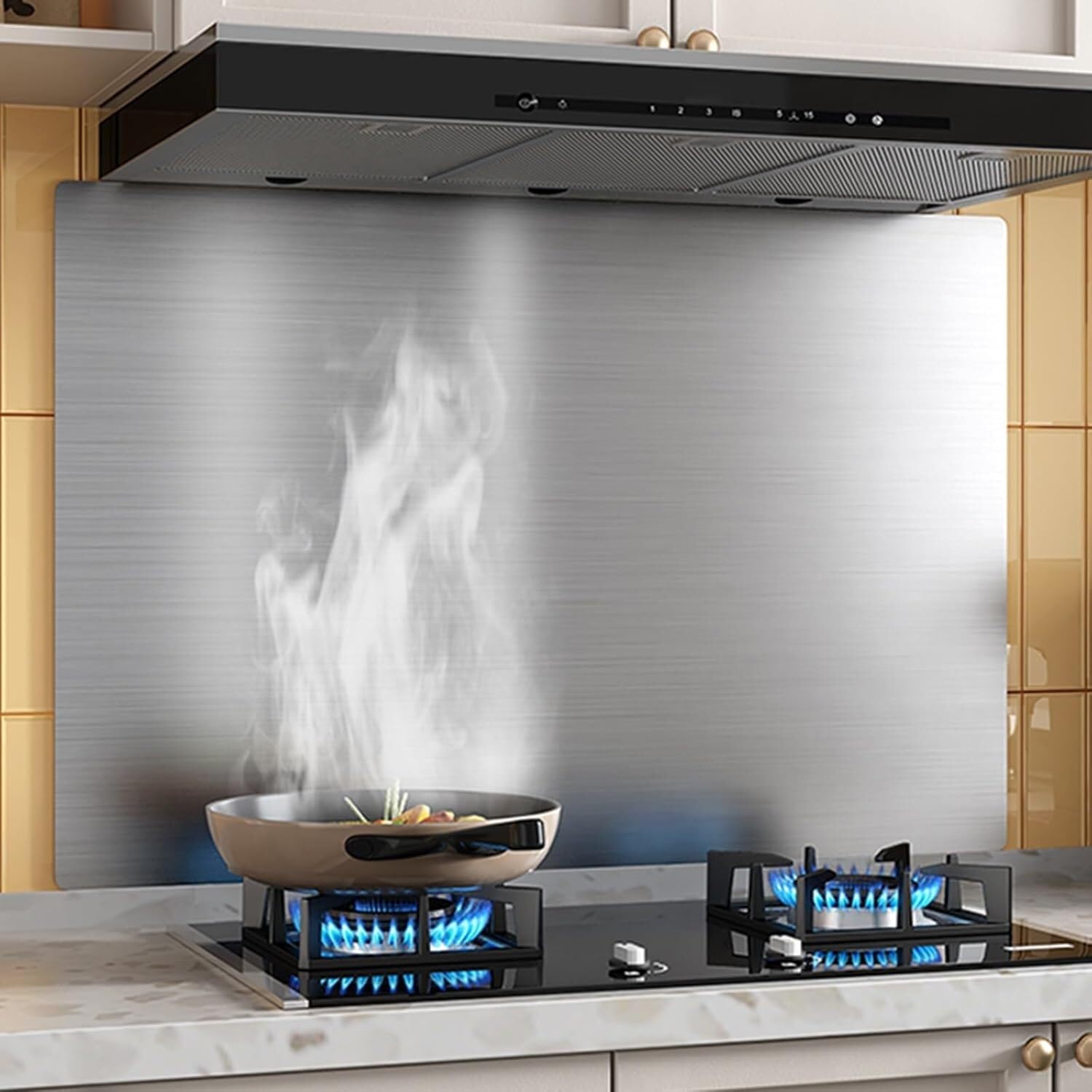 Déflecteur de graisse de cuisine contre projections huile acier inoxydable durable