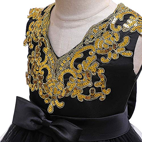 ODASDO Flower Girl Dress Kids Baby Sequin Bowknot Tutu Princess Wedding Bridesmaid Birthday Party Pageant Dress 6M-11T3