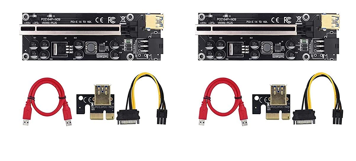 SamMus 2021 Latest V009S Plus / 009S Plus PCI-E Riser Express Cable 16x to 1x with Indicator Led Graphics Extension ETH Mining Riser Adapter Card for GPU with 60 cm USB 3.0 Cable - (Pack of Two)-image-6