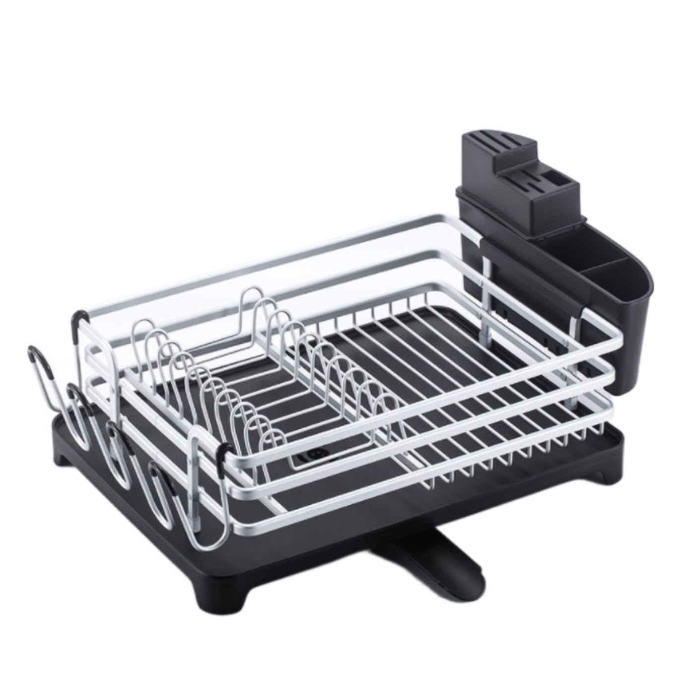 Stojak do suszenia Naczyń Suszarka Do Naczyń Kuchennych Ze Stopu Aluminium Ociekacz Do Zlewu Stojak Do Przechowywania Półka Organizer Ociekacz do Naczyń (Color : B, Size : 52.5 * 23 * 30cm)