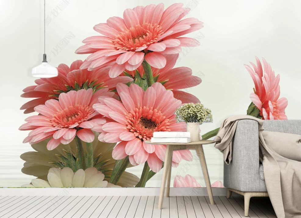 Papier peint intissé fleurs cubiques pour rénover et masquer les défauts du mur