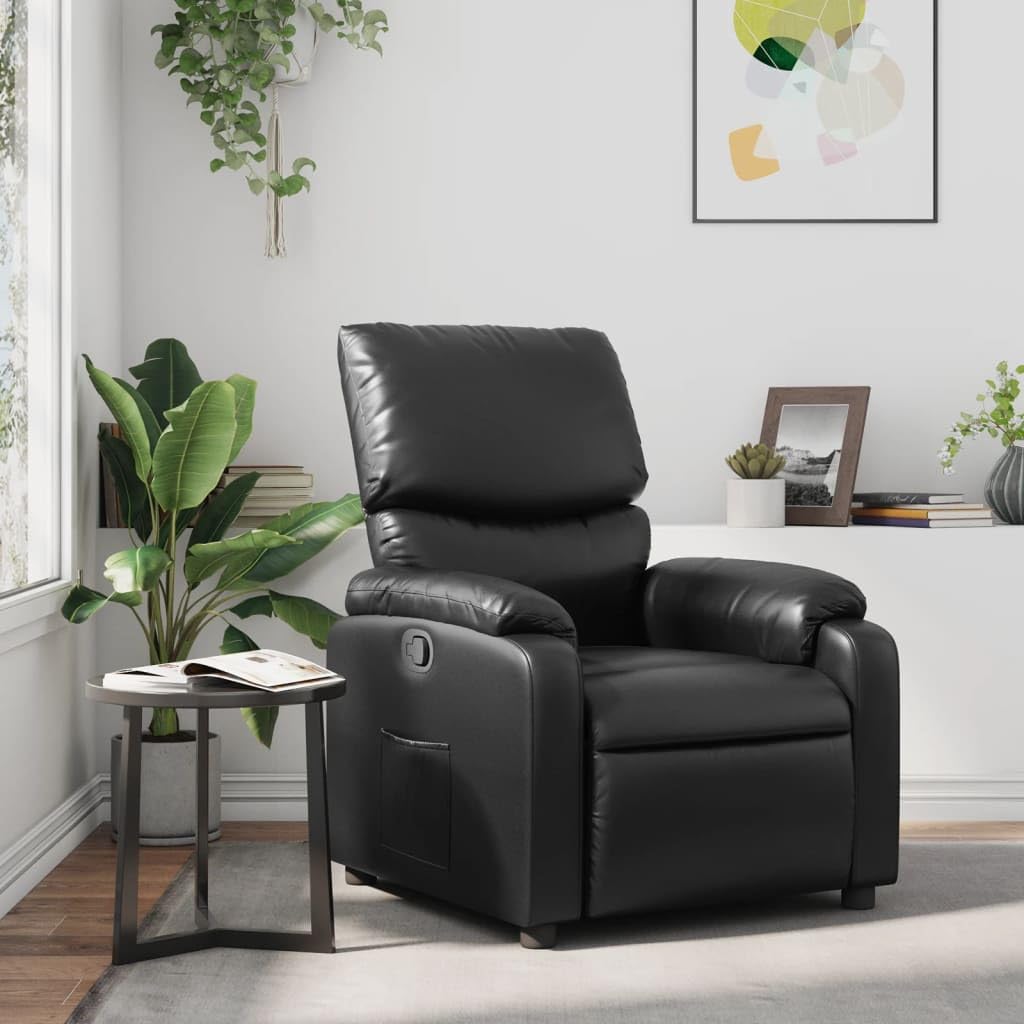 vidaXL Relaxsessel Schwarz Kunstleder