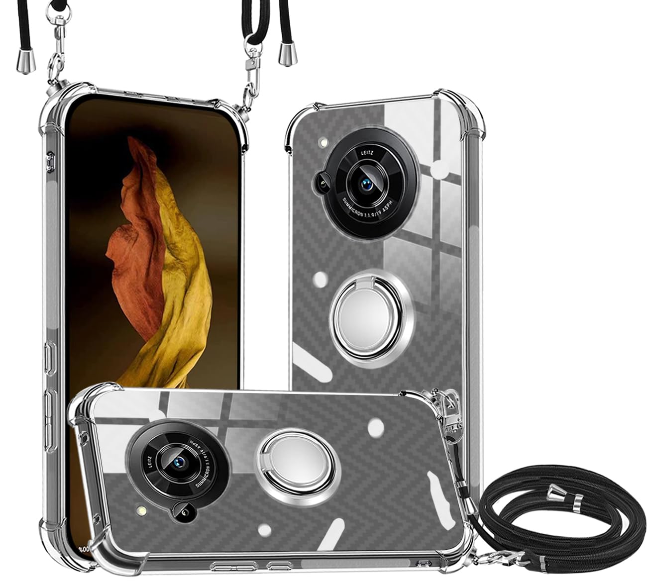 Amazon.co.jp: AQUOS R7 ケース クリア リング 新型韓国 ネック  