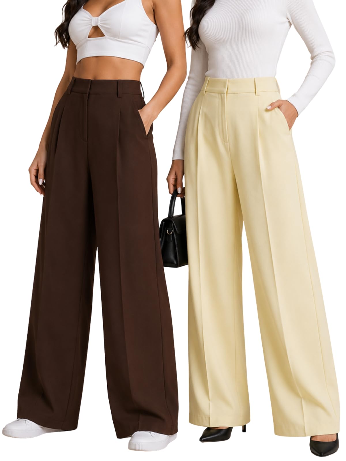 greciilooks Trousers for Woman | Womens High Rise High Waist Flared Korean Style | Formal Pant for Women Office Wear| Track Pants for Womans Elegant for College & Events (Available in Plus Size)-picture-35