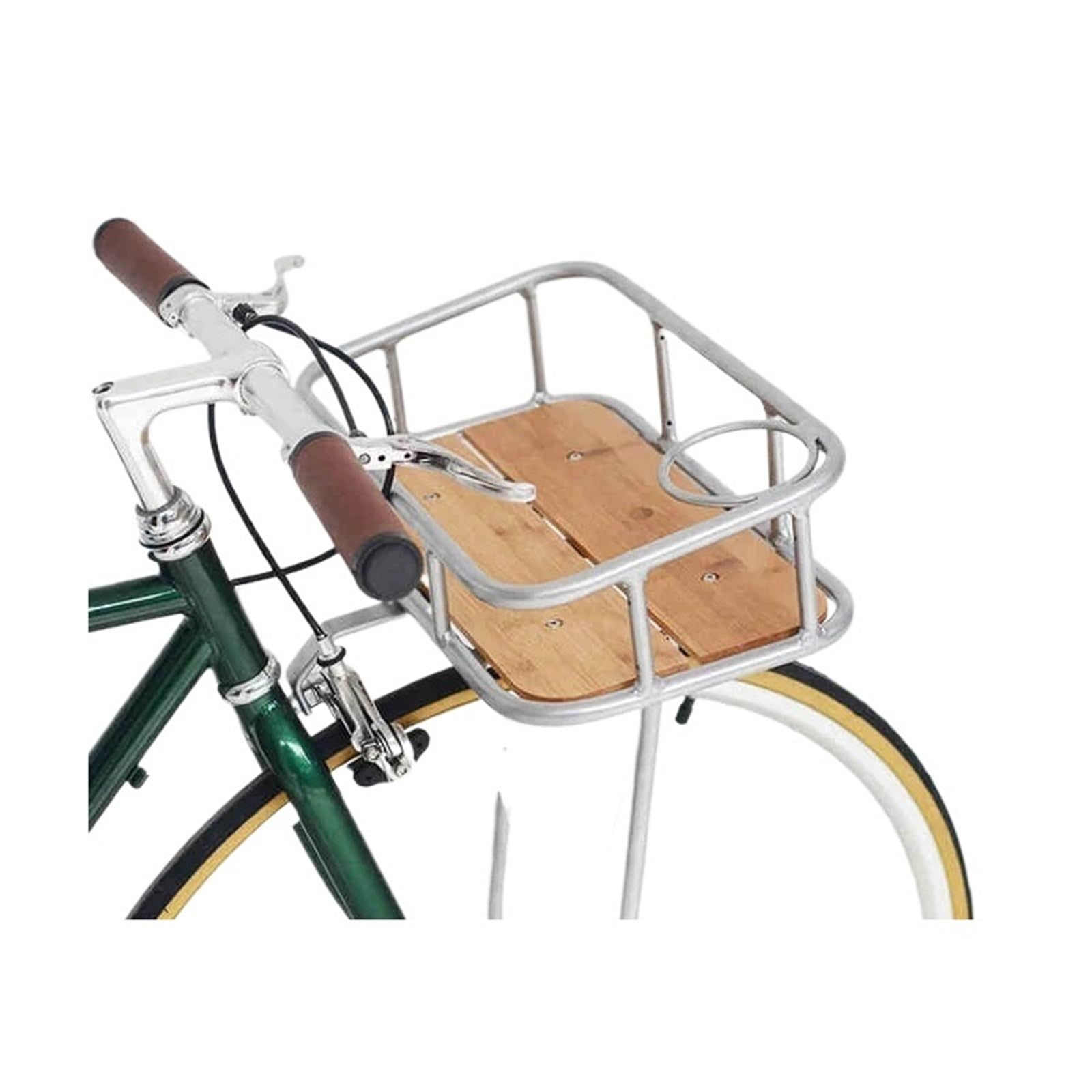 Cestino per Bicicletta retrò in bambù, Supporto per Bicicletta, Cestino Anteriore per Bicicletta, Cestino in bambù per Bicicletta