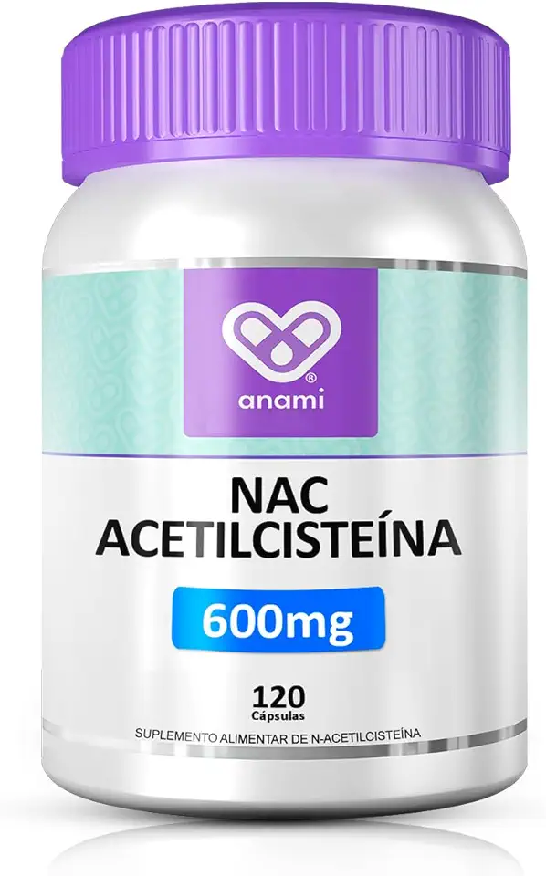 NAC N-Acetilcisteína 600mg 100% PURA - 120 Cápsulas