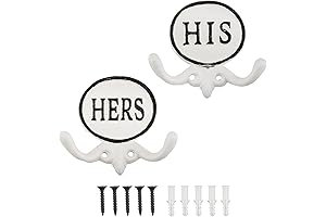 His and Hers Bathroom Hook - Old Fashion Rustic Cast Iron Towel Hooks