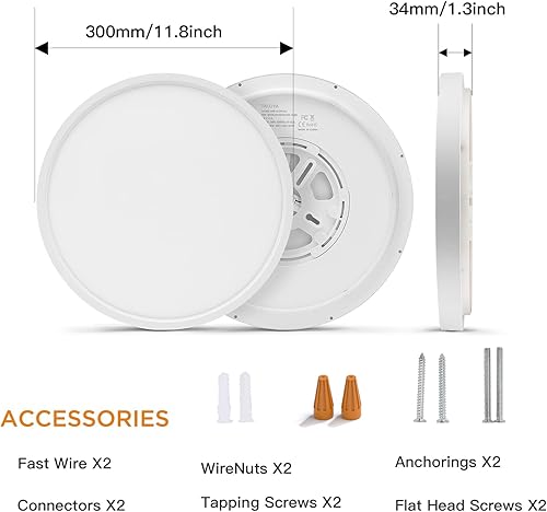 Miniatura 2 de TALOYA Compatible con Alexa Flush Mount Lámpara de techo de 12 pulgadas luz ambiental RGB de 12 pulgadas luz de día 3000 K  6500 K ajustable por