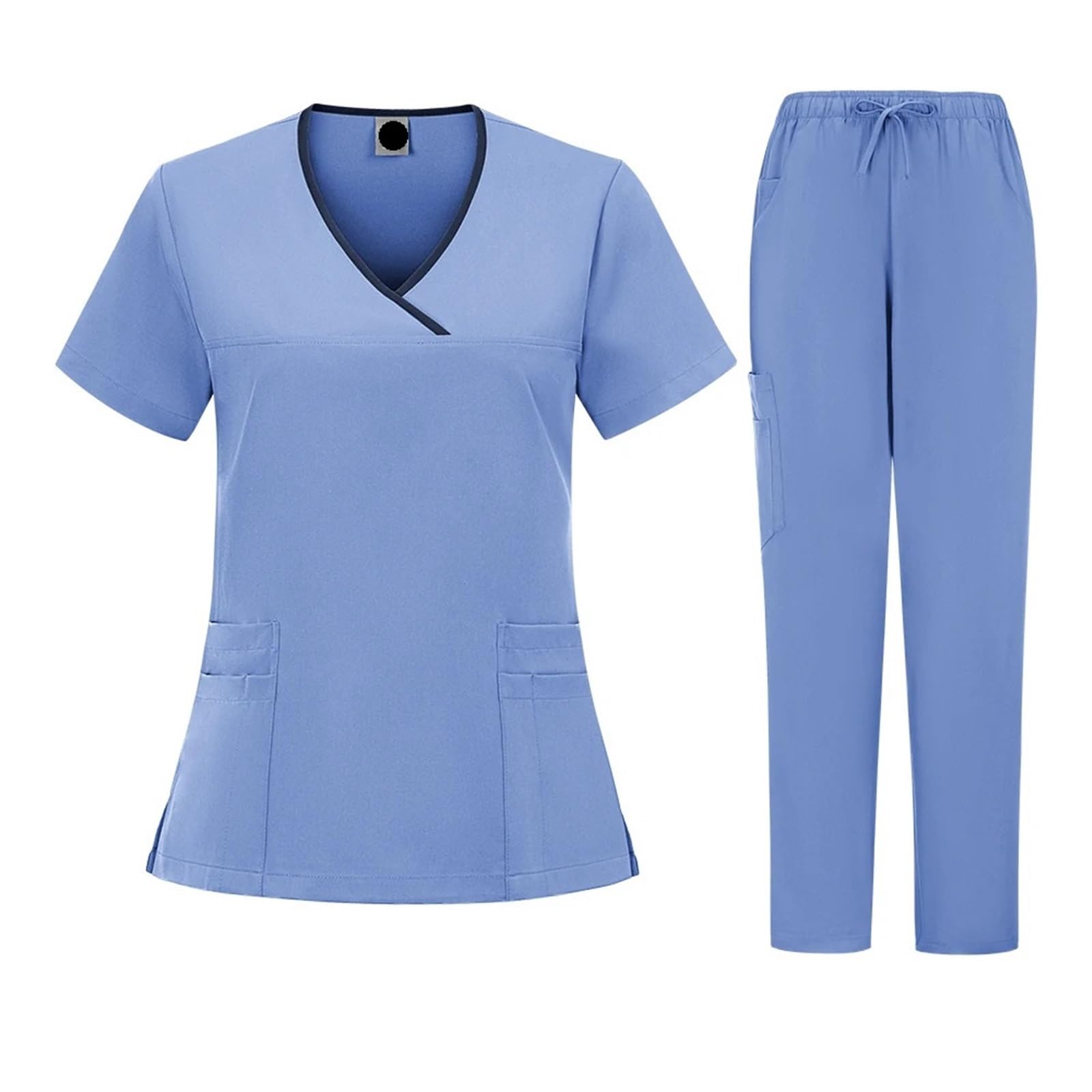 OP-Bekleidungsset for Damen, medizinische Krankenschwesteruniform, Stehkragen, V-Ausschnitt, Oberteil, Joggerhose, Tierarzt
