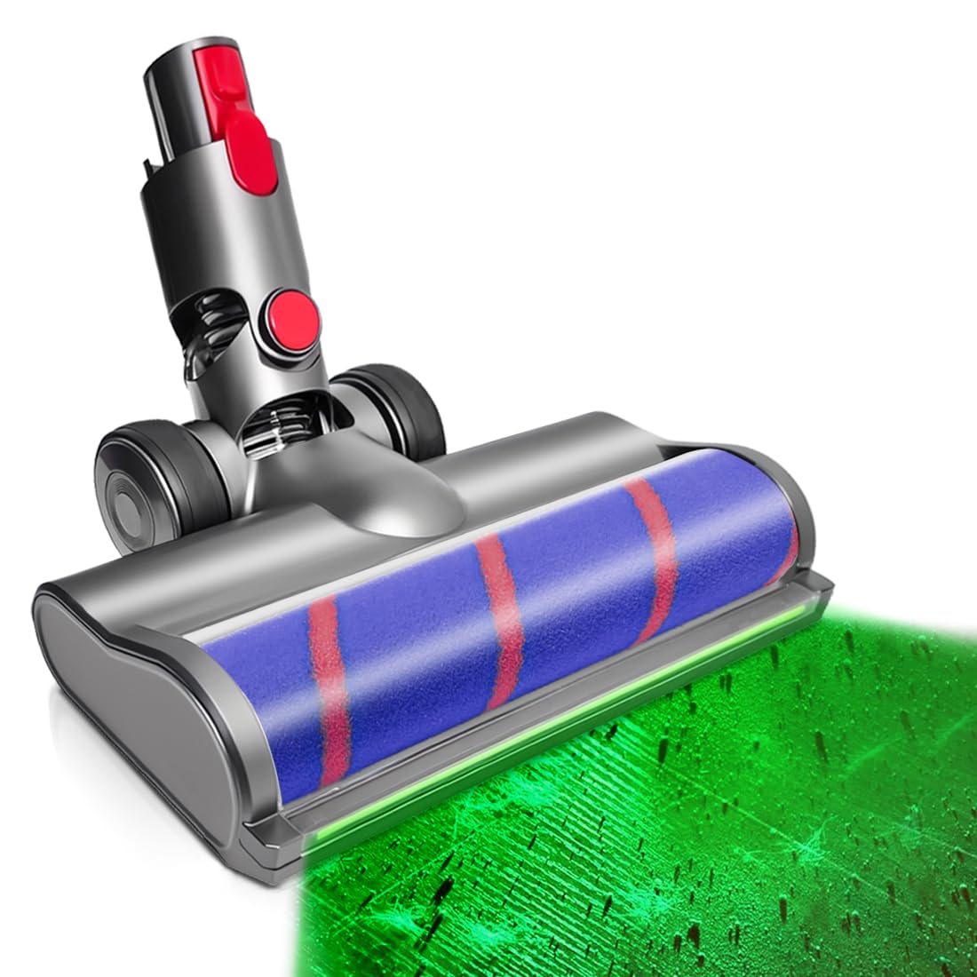 Shepanyi LED Bürste Zubehör kompatibel für Dyson V7/V8/V10/V11/V15 Staubsauger, Weiche Flaumbürste mit Staubdetektionsfunktion, Bodendüse Ersatzteile, Optimiert für Harte Böden