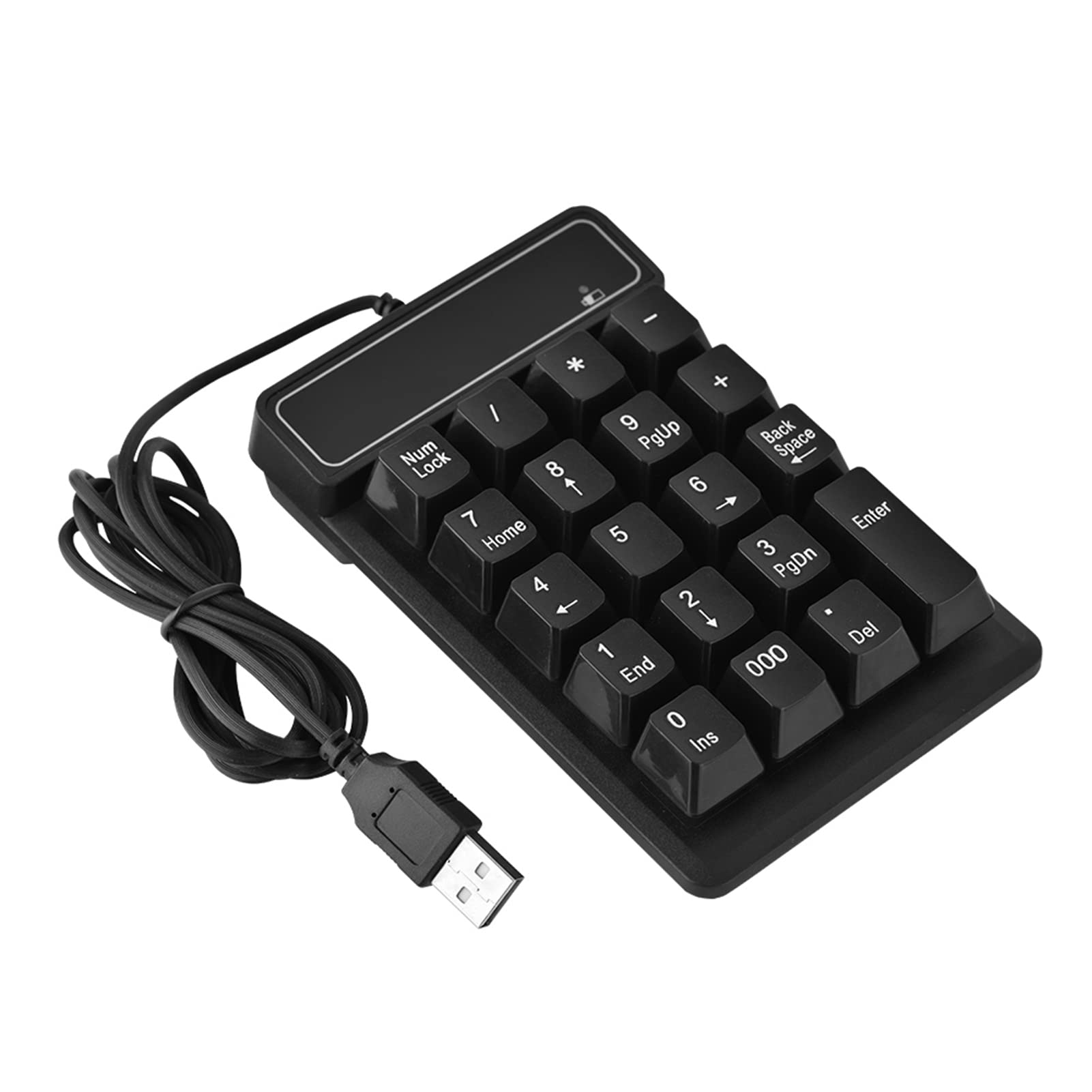 Tiiyee Teclado Numérico USB, Mini Ultrafino USB Inalámbrico Delgado 1.5M 5FT con Cable Soporte Todo el Sistema para Laptop Ordenador Portátil Contabilidad Financiera Computadora de Escritorio PC