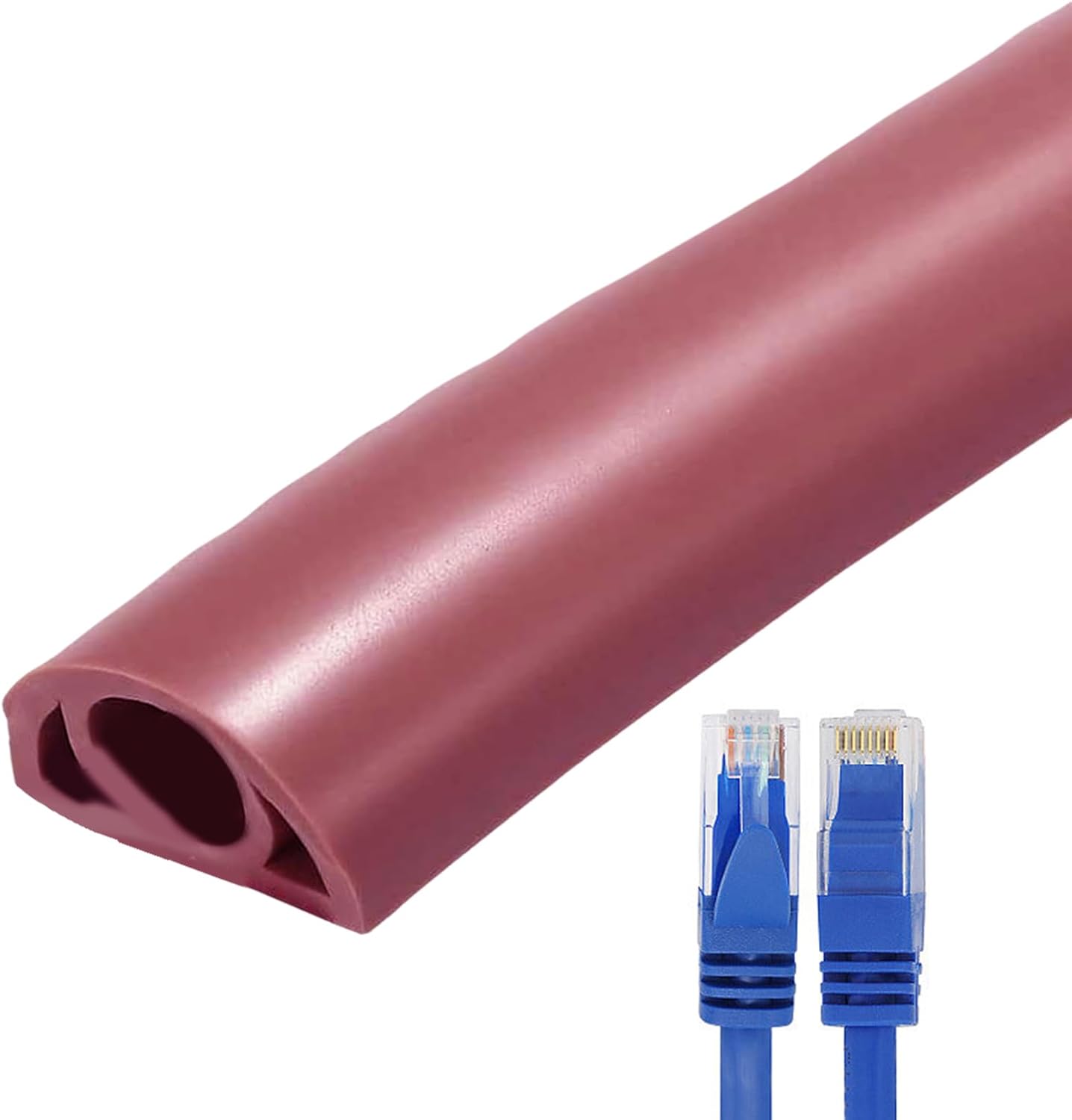 Floor Cable Cover - Soft Wire Floor Covers for Cords, PVC Flexible Wire Duct | Self-Adhesive Household Cable Management Cord Hider for Home Office or Outdoors