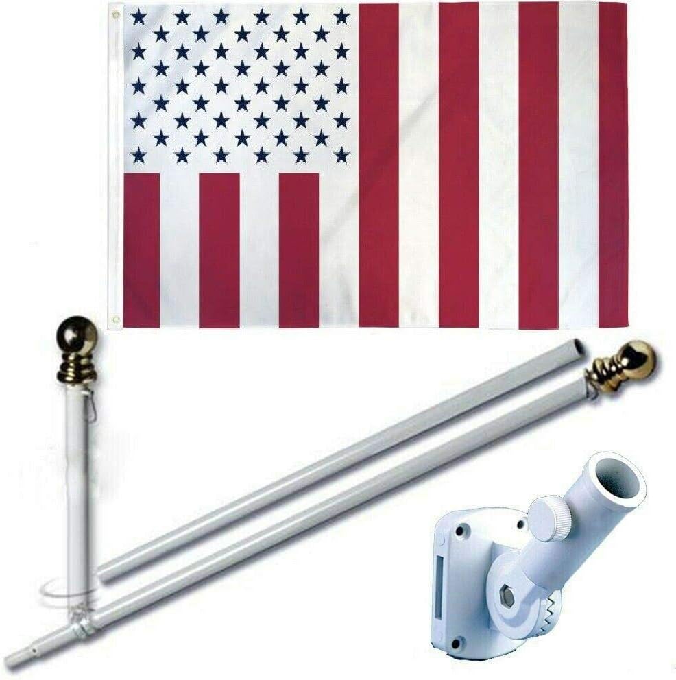 MWS 3'X5' Civil Peace Premium 210D 3x5 Flag Set (Super Polyester) w/Heavy Duty 6-Feet Spinning Flag Pole Bracket Residential Commercial