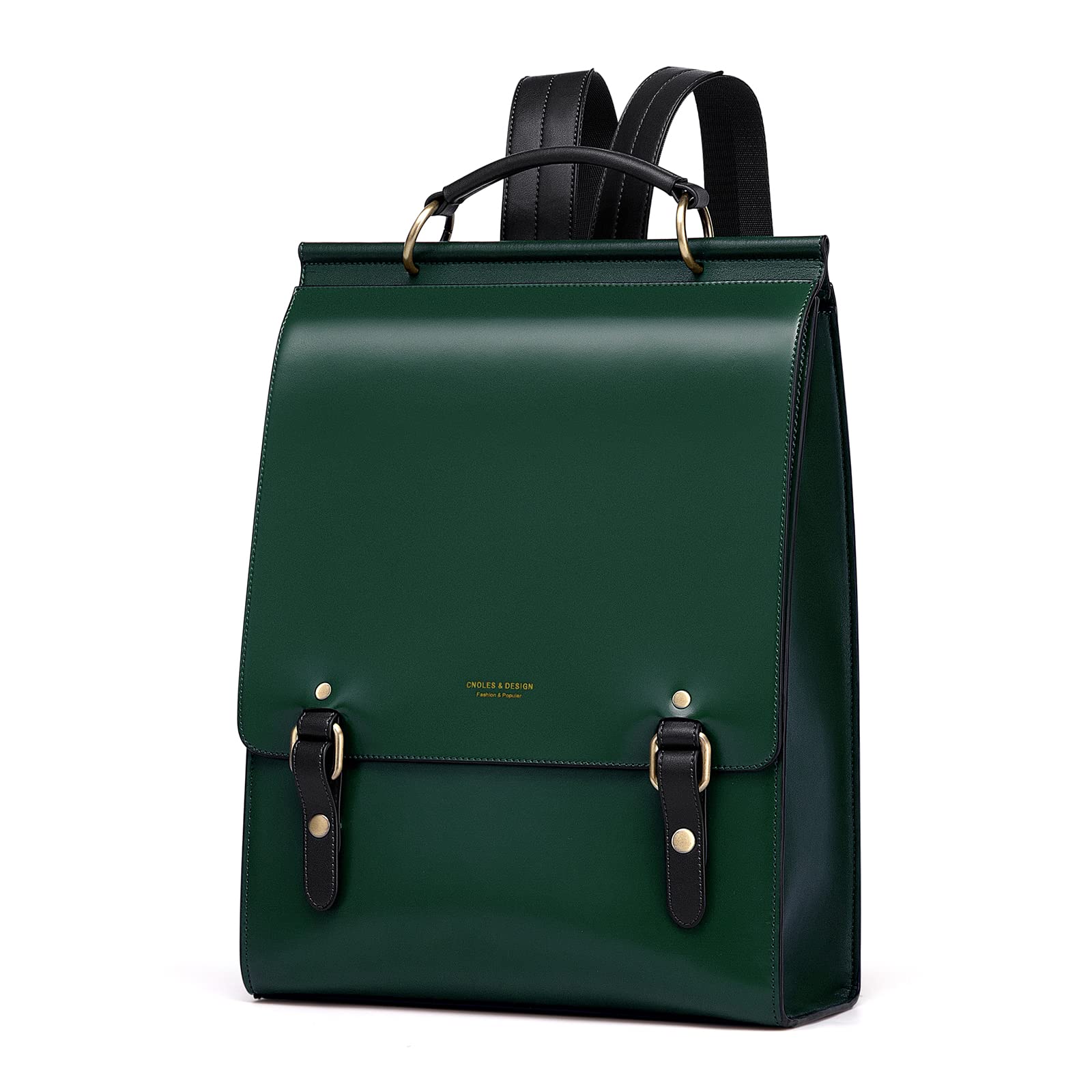 Cnoles Leather Backpack Purse For Women Fashion Ladies Vintage Bags Casual College Travel Backpacks Large bag Green - Green-q2476e - 28 x 11 x 38