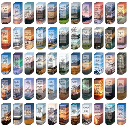 108 Pack Bible Magnetic Bookmarks Christian Magnet Bookmark Clips for Women Men Book Lovers Bible Page Markers for Teachers Students Reading School Office Home Printing on 2 Side