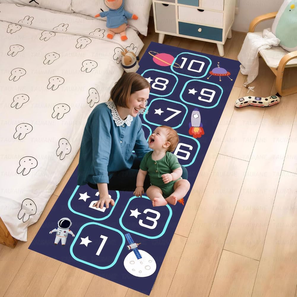 HüPf Und ZäHl Teppich, Kinderspielteppich, Rutschfester Teppich Zum Zahlen Lernen FüR Kinder, Wohndeko, FüR KindertagesstäTten, Vorschulen Und Spielzimmer