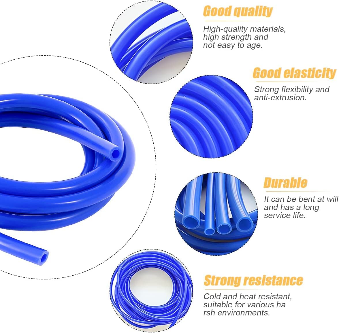 5/32 1/4 5/16 3/8 Silicone Vacuum Tubing Hose Line Kit 5FT 130PSI Max Pressure