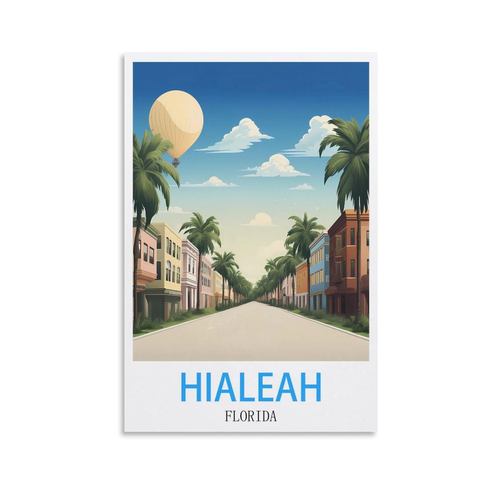 Vintage Metal Tin Signs Hialeah Florida Art Retro Plaque for Bars Pub Playroom Man Cave Wall Decor 30x30cm