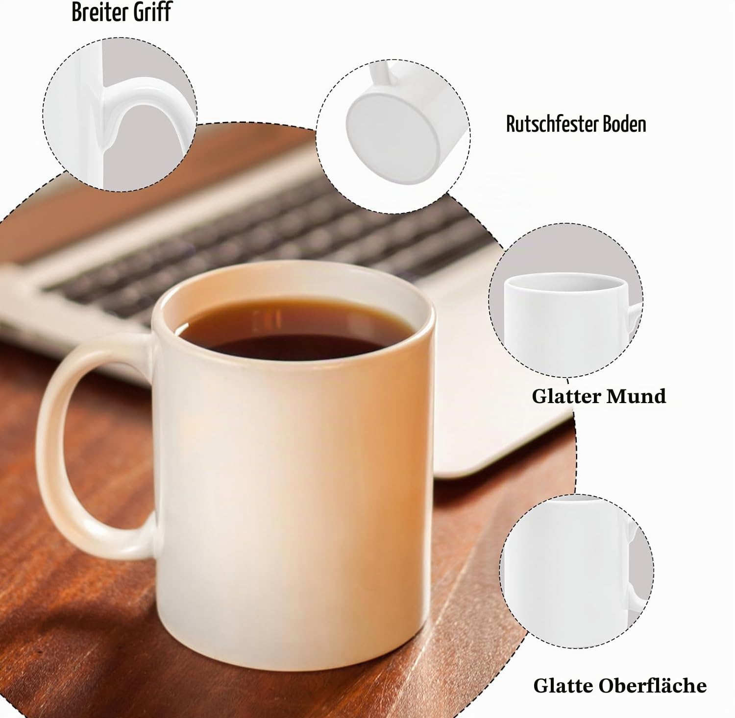 MSYU Sublimationstassen, 325 ml, Set mit 12 Stück, weiße Keramik-Kaffeetasse, Tazas Para, Sublimation, Keramik-beschichtete Tassen, Sublimation, blanko, Becher für Milch, Latte, heißen Kakao und