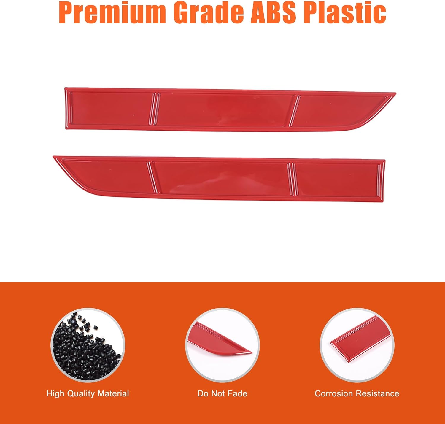 Emblem Front Grille Decals Front Center Grill Grille Cover Trim Fit for Honda Pilot 2015-2022 Front Grille Decorative Strip Car Logo Sticker 2PCS (Red)
