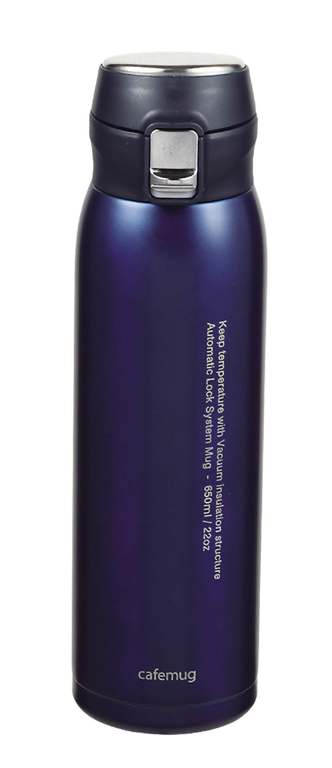 Pearl Metal HB-4762 Mug Bottle, Navy, 22.0 fl oz (650 ml), Lightweight, One-Touch Mug, Cafe Mug Porter