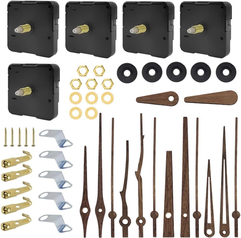Quartz Clock Movement Kit with -Silent Mechanism, High-Torque Long Shaft Replacement DIY Wall Clocks, Includes Hands – Compatible with Cross-Stitch & 3D Embroidery Projects